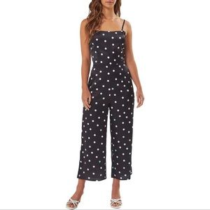 Anthropologie charlie holiday jeanne satin polka dot jumpsuit Oct sale